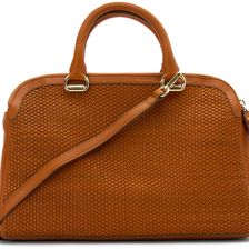 Cole Haan Leesa Weave Double Zip Satchel Acorn