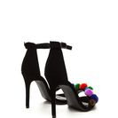 Incaltaminte Femei CheapChic Drop A Pom-pom Faux Nubuck Heels Black