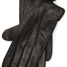 Ralph Lauren Whipstitched Leather Gloves Black/Black