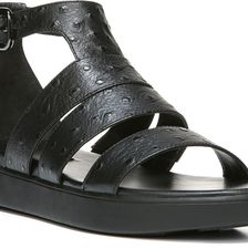 Via Spiga Cora Black Ostrich Print Leather
