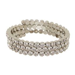 Bijuterii Femei Natasha Accessories Large Crystal Coil Bracelet SILVER