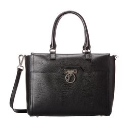 Versace Collection Pebbled Leather Satchel Black