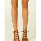 Incaltaminte Femei Forever21 Lace-Up Faux Suede Cutout Heels Tan