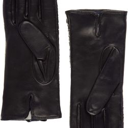 Armani Jeans Leather Gloves Black