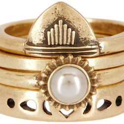 Lucky Brand Lucky Layers 5mm Pearl Stack Ring Set - Size 7 MEDIUM DAR
