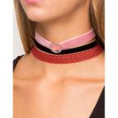 Bijuterii Femei CheapChic Circle Love Lace Velvet 3pc Choker Set Red Ptrn