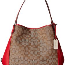 COACH Signature Edie 31 Shoulder Bag SV/Khaki/True Red