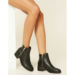 Incaltaminte Femei Forever21 Faux Leather Booties Black