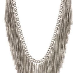 Natasha Accessories Chain Fringe Necklace SILVER