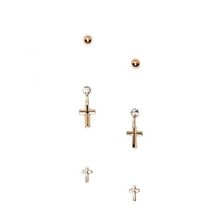 Bijuterii Femei Forever21 Rhinestone Cross Stud Set Gold