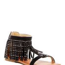 Incaltaminte Femei Nature Breeze Celine Fringe Sandal BLACK PU