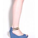 Incaltaminte Femei CheapChic Moons Over My Denim Peep-toe Wedges Blue