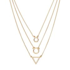 Bijuterii Femei Forever21 Layered Geo Cutout Necklace Gold