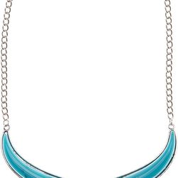 Eye Candy Los Angeles Teal Bull Necklace dark silver