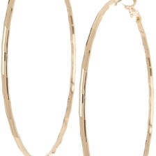 14th & Union Large Textured Hoop Earrings GOLD