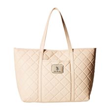 U.S. POLO ASSN. Alex Quilted East/West Tote with Logo Patch Beige