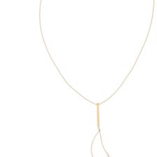 14th & Union Double Tassel Lariat Necklace BLACK-GOLD