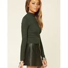 Bijuterii Femei Forever21 Contemporary Mock Neck Sweater Hunter green