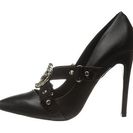 Incaltaminte Femei Just Cavalli Calf and Patent Leather Snake Pump Black