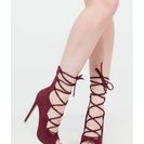 Incaltaminte Femei CheapChic It\'s Love Lace-up Velvet Heels Wine