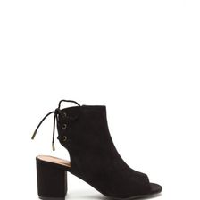 Incaltaminte Femei CheapChic Run Its Corset Lace-up Block Heels Black