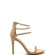 Incaltaminte Femei CheapChic Triple The Fun Faux Nubuck Heels Nude