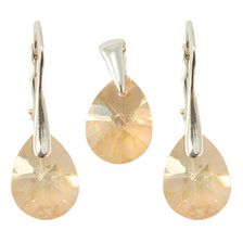 Set argint golden shadow 925, cu Swarovski Elements, MiniPear, 12 mm