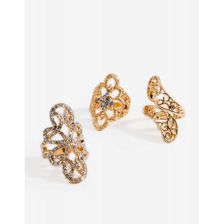 Bijuterii Femei CheapChic Hara Regal Filigree 3pc Ring Set Met Gold