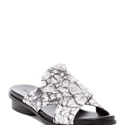 Incaltaminte Femei French Connection Basia Marbled Sandal BLACK-WHITE