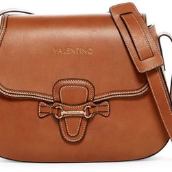 Valentino By Mario Valentino Lucy Leather Saddle Bag BREAD