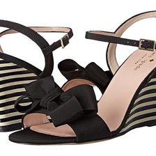 Incaltaminte Femei Kate Spade New York Iballa Black GrosgrainBlackWhite Stripe Stack Heel