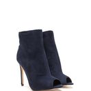 Incaltaminte Femei CheapChic Peep Show Faux Suede Stiletto Booties Navy