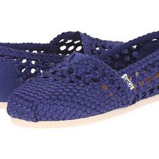 Incaltaminte Femei TOMS Woven Classics Dark Blue Satin Woven