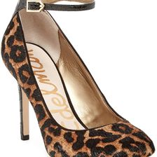 Sam Edelman Ciara Genuine Calf Hair Ankle Strap Pump LEOPARD