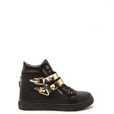 Incaltaminte Femei CheapChic Plate Date Scaled High-top Sneakers Black