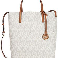 Michael Kors Hayley Large PVC Tote - Vanilla/Acorn N/A