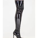 Incaltaminte Femei CheapChic Long Story Chic Faux Patent Boots Black