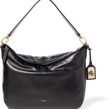 Ralph Lauren Medium Callen Leather Hobo Bag Black
