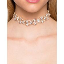 Bijuterii Femei CheapChic Almond Loop Rhinestone Choker Met Gold