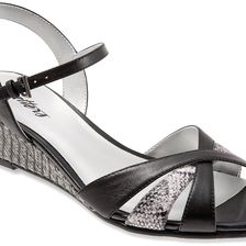 Trotters Mickey Black/Grey Snake Leather