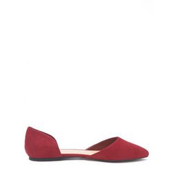 Incaltaminte Femei Forever21 Pointed Faux Suede Flats Wine