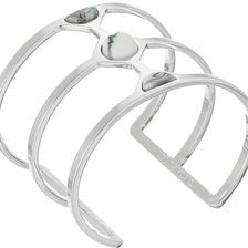 Vince Camuto Milky Resin Cut Out Cuff Bracelet Light Rhodium/White Swirl