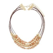 Bijuterii Femei Forever21 Bead Layered Necklace Peachbrown