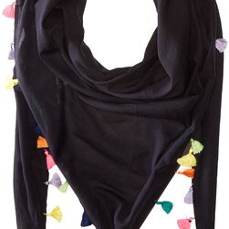 Michael Stars Tassel Party Triangle Scarf Black