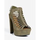 Incaltaminte Femei CheapChic 70s Caged Bootie Olive