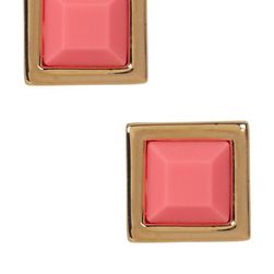 Bijuterii Femei Marc by Marc Jacobs Rubber Square Stud Earrings BRIGHT ROSE