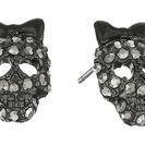 Bijuterii Femei Betsey Johnson Skull Stud Earrings and Stretch Ring Set Crystal