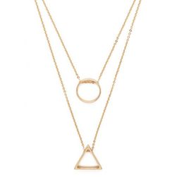 Bijuterii Femei Forever21 Geo Shape Pendant Necklace Gold