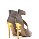 Incaltaminte Femei CheapChic Sneak A Peek Cut-out Faux Suede Heels Grey