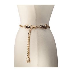 Accesorii Femei Michael Kors Chain Belt with Metal and Tortoise Rings Gold